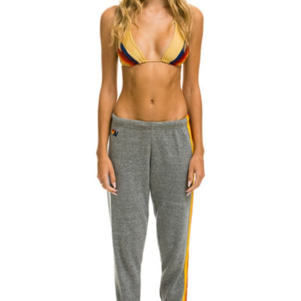 New Aviator Nation 5 Stripe Sweatpants Heather Grey sz S fashion $165 msrp - Picture 4 of 4